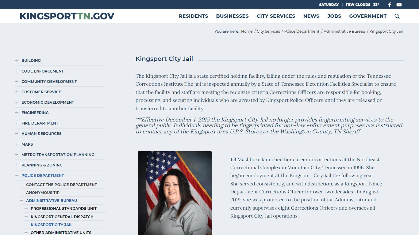 Kingsport City Jail – Kingsport, TN