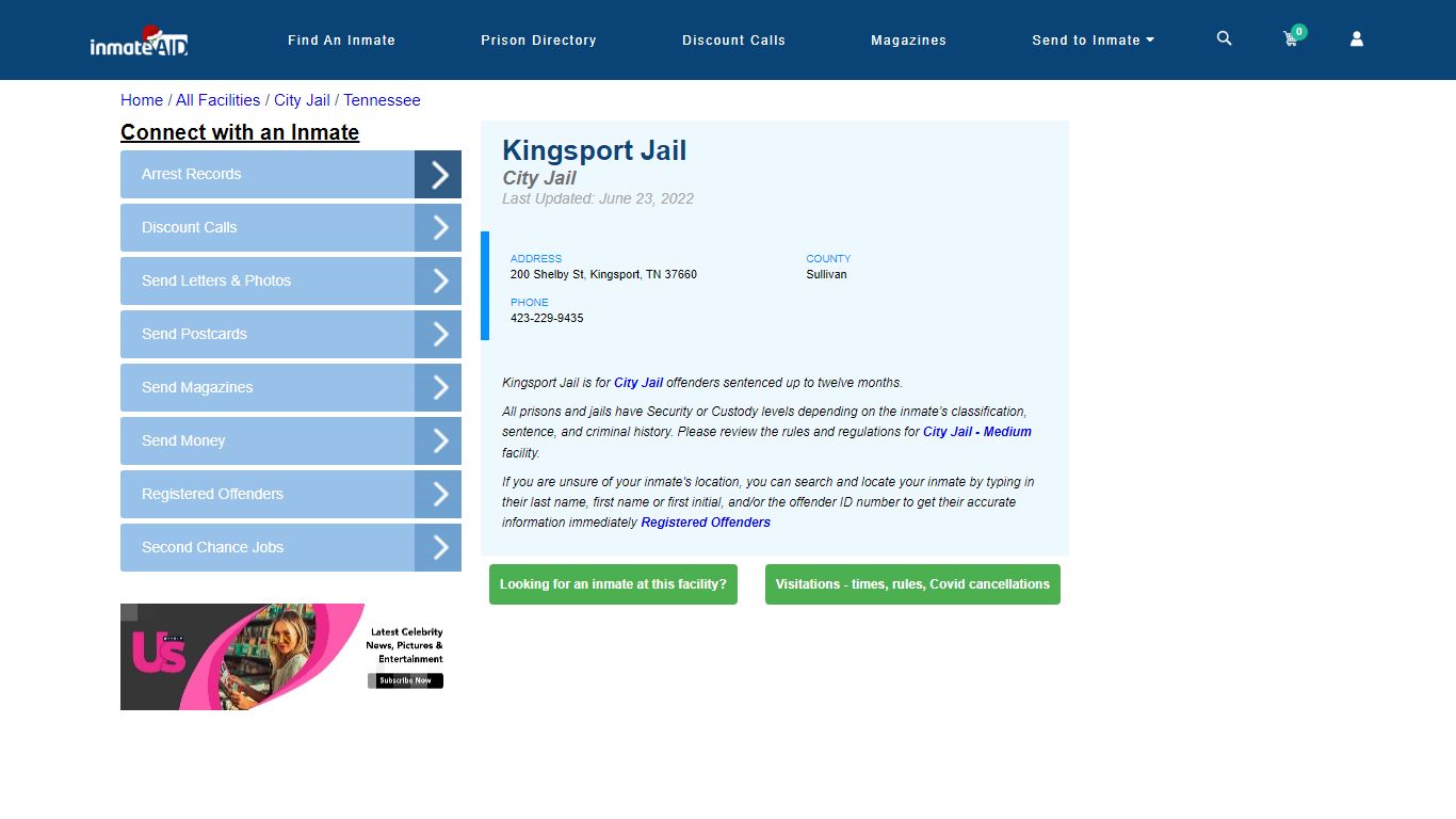 Kingsport Jail | Inmate Locator